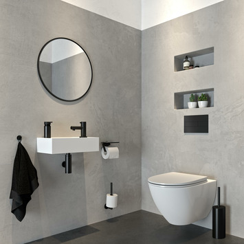 Tiger toiletrolhouder Noon met planchet zwart