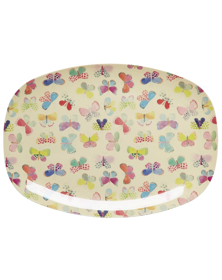Melamin-Teller SCHMETTERLING PRINT in bunt