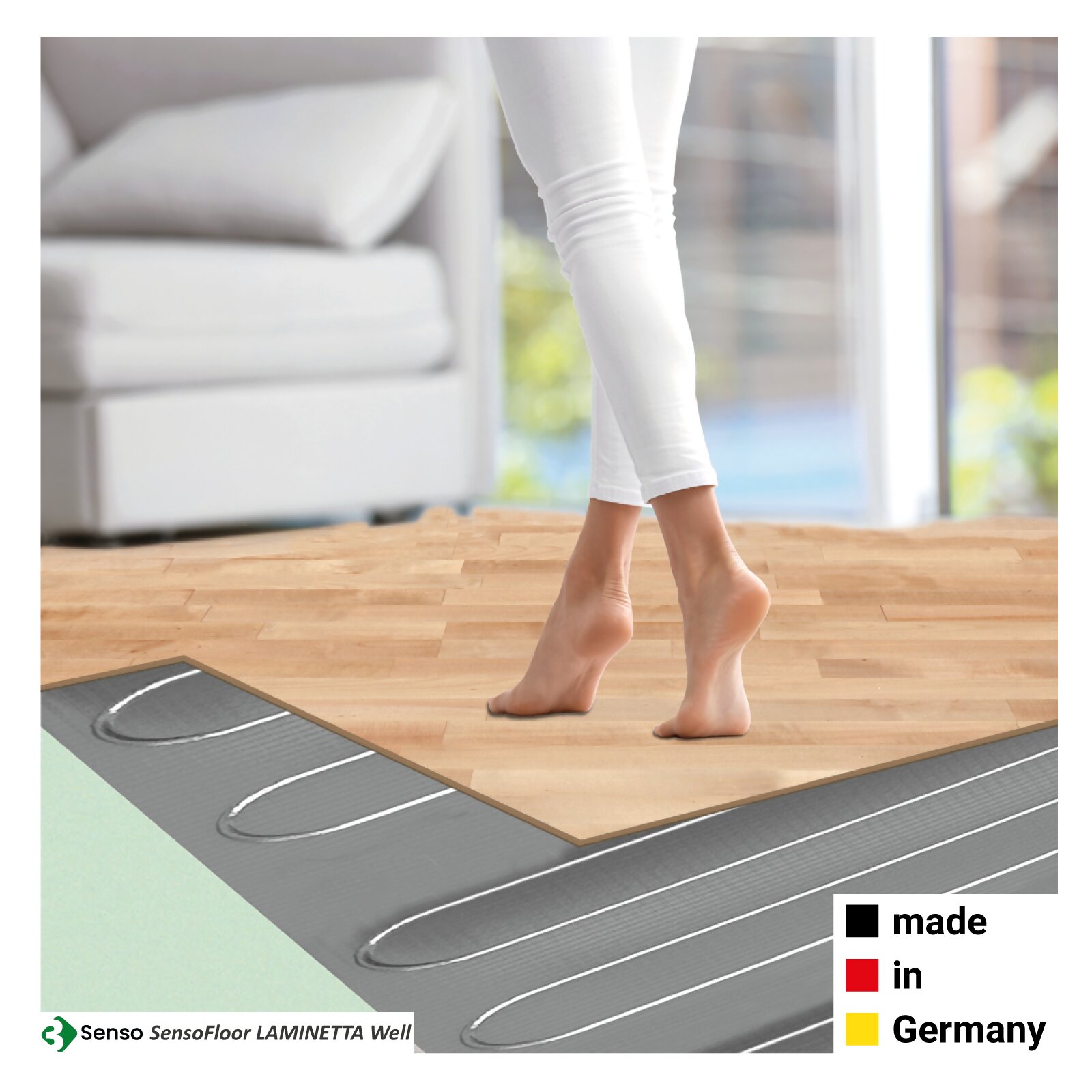 3Senso Fußbodenheizung LAMINETTA WELL für Klickvinyl im Badbereich - 1 m² (80 Watt) - Variante Feuchtraum IP54