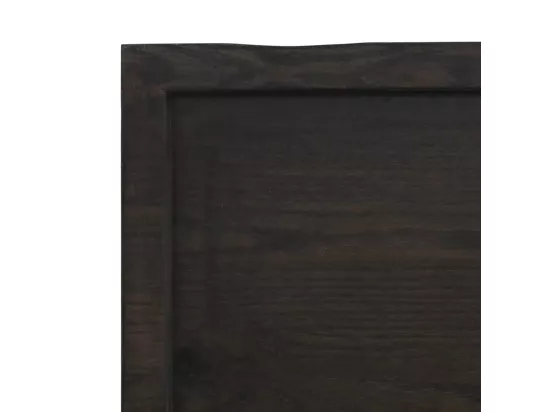 Comptoir de salle de bain marron foncé bois massif traité