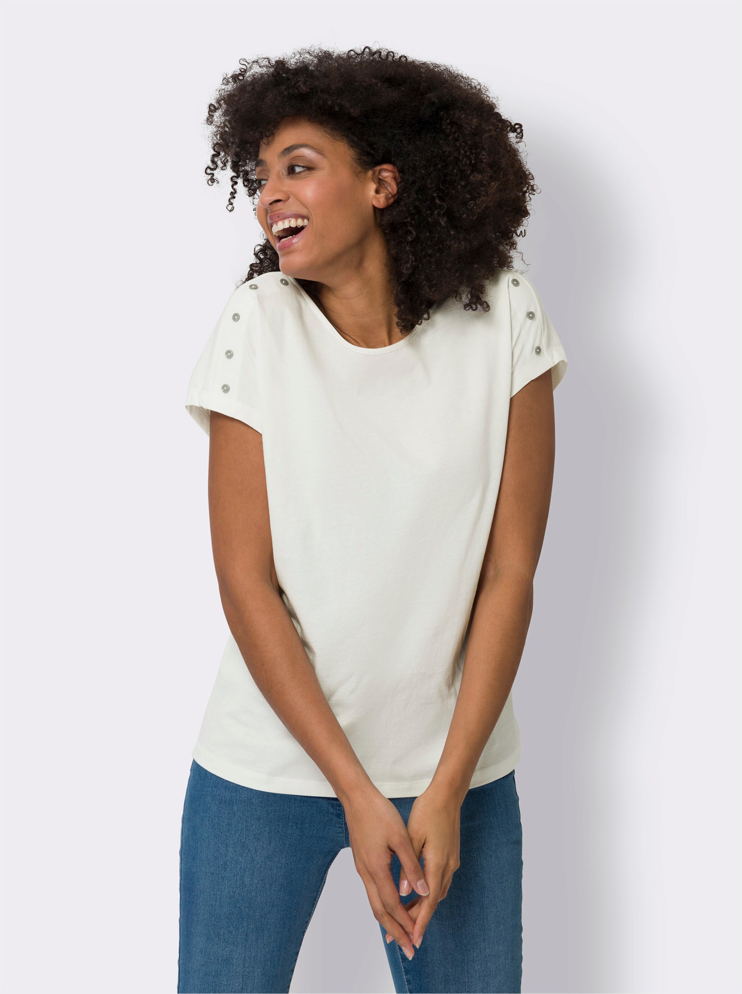 Shirt mit U-Boot-Ausschnitt
