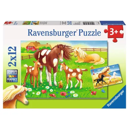 Ravensburger Puzzle Wehende Mähnen, 2 x 12 Teile