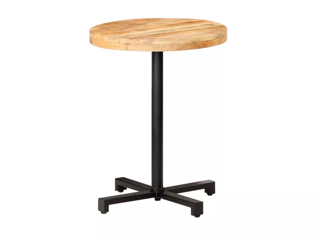 Table de bistro Ronde Ø60x75 cm Bois de manguier brut