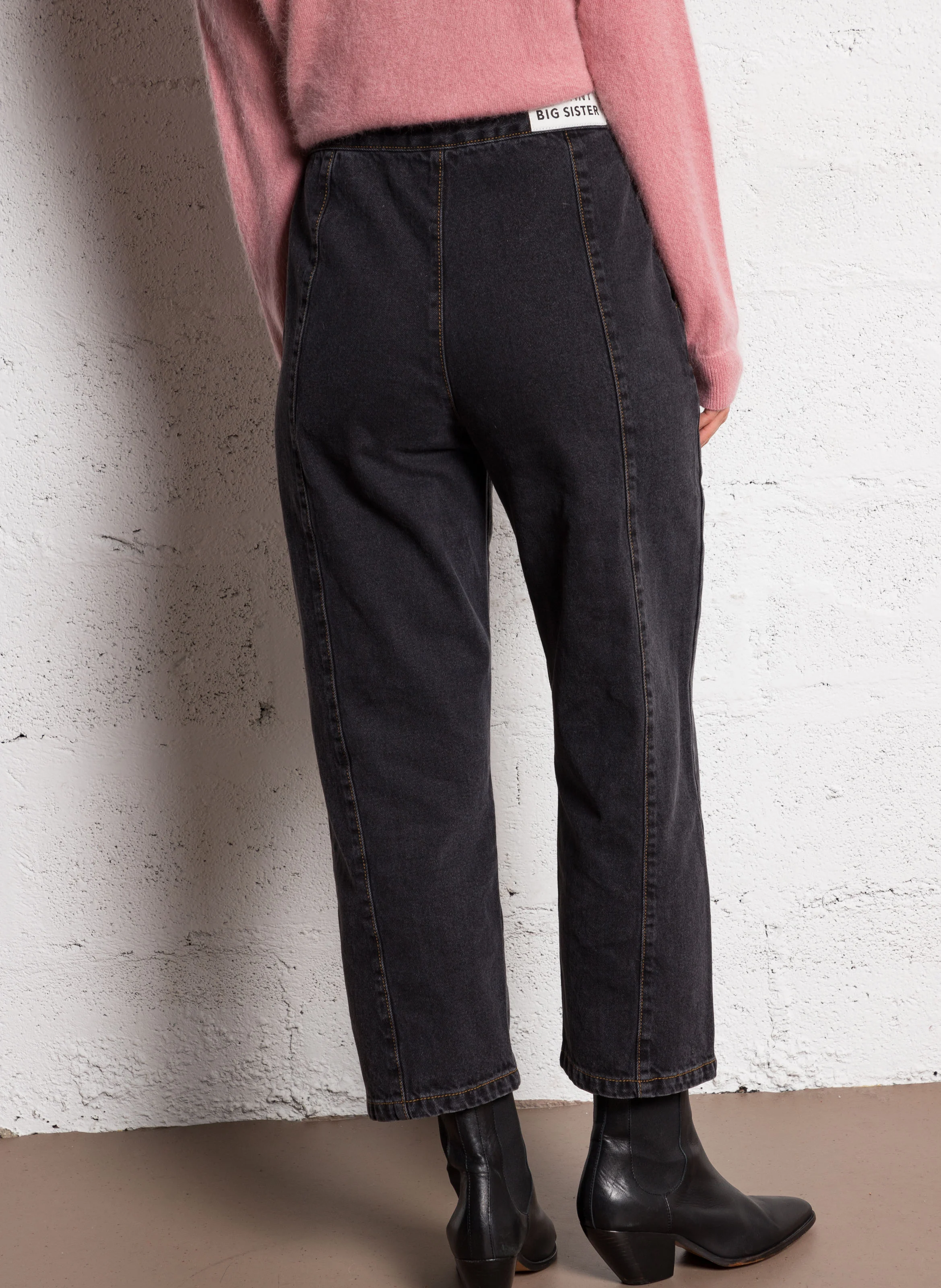Jean cropped en coton | Noir