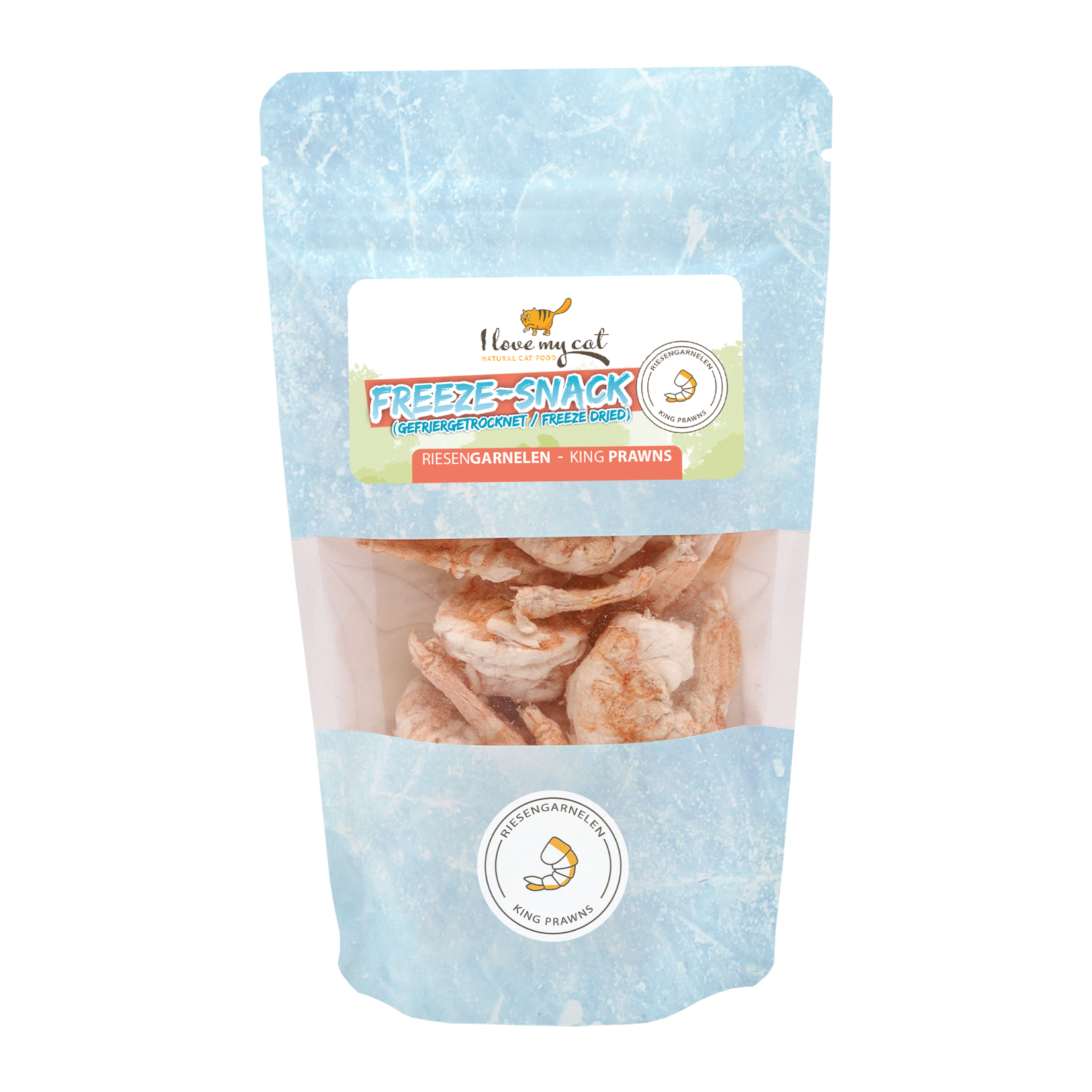 Friandise freeze pour chats - crevettes géantes (lyophilisées) - 25g