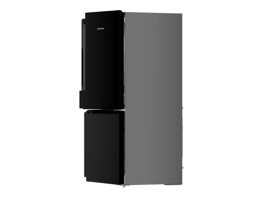 Siemens KF96NAXEA - Køleskab/fryser - bund-fryser - bredde: 91 cm - dybde: 73.1 cm - højde: 183 cm - 605 liter - Klasse E - BlackSteel