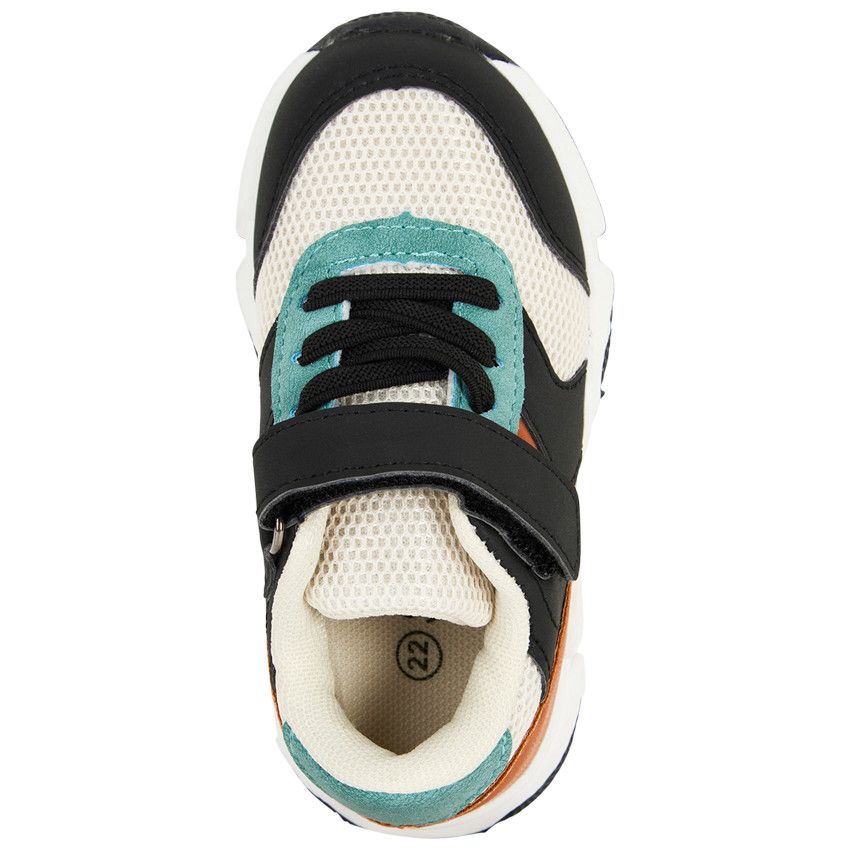 Baskets de sport empiècements contrastés pour bébé garçon - Noir