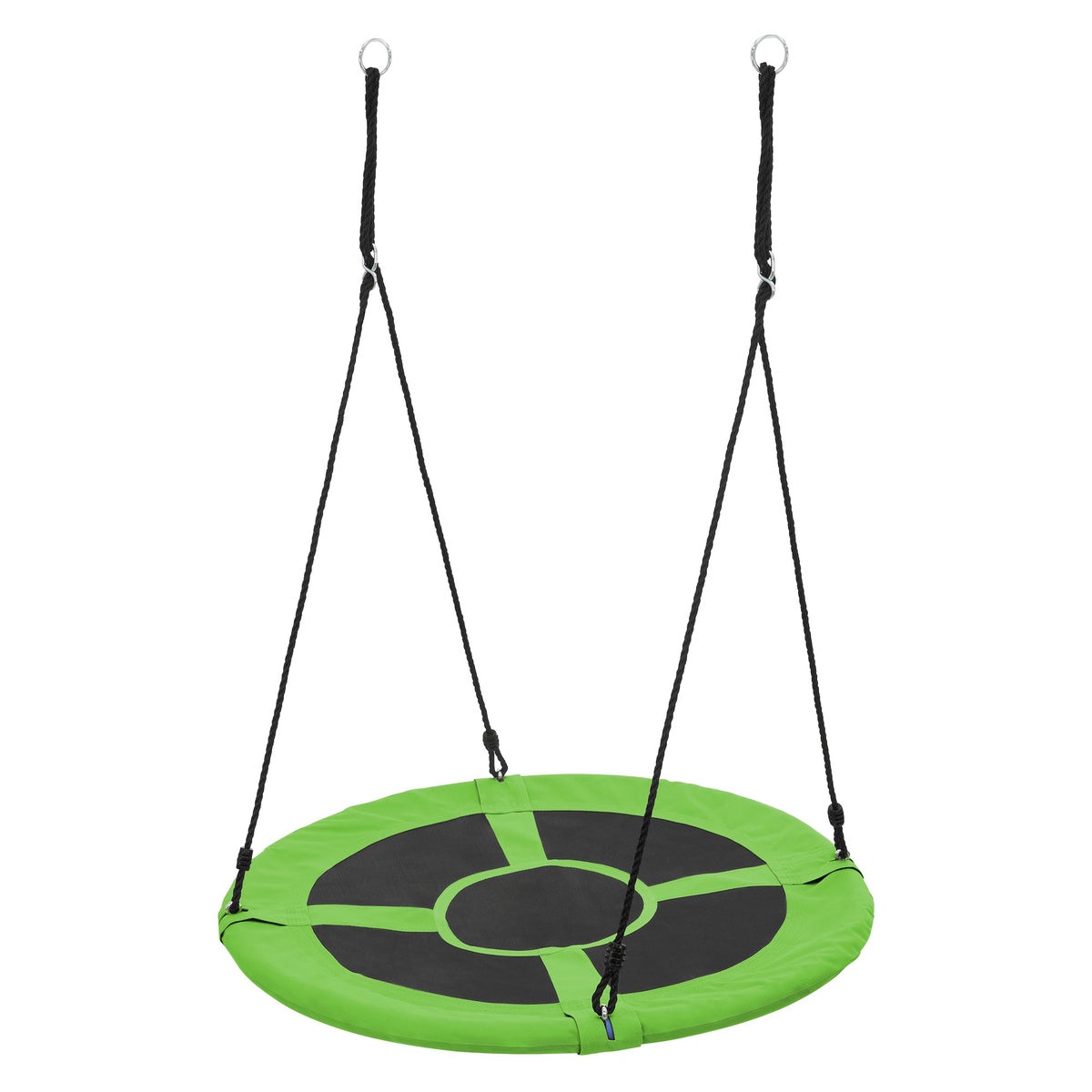 ECD Germany Nestschommel Ø100 cm, Groen, Schotelschommel voor kinderen en volwassenen, In hoogte verstelbare buitenschommel voor kinderen, Hangende schommel met een draagvermogen van 150 kg, Tuinschommel, Ronde schommel met gesloten zitting