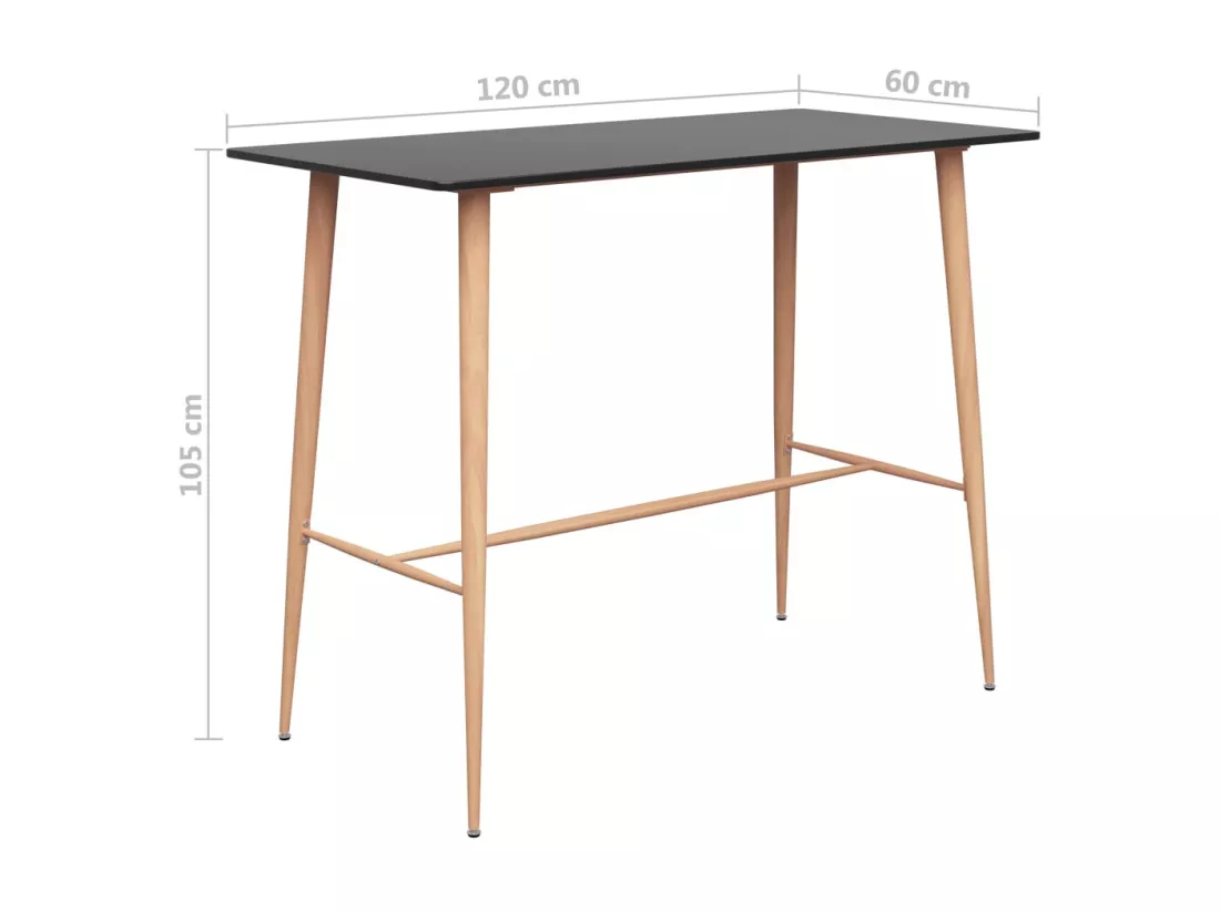 Table de bar Noir 120x60x105 cm