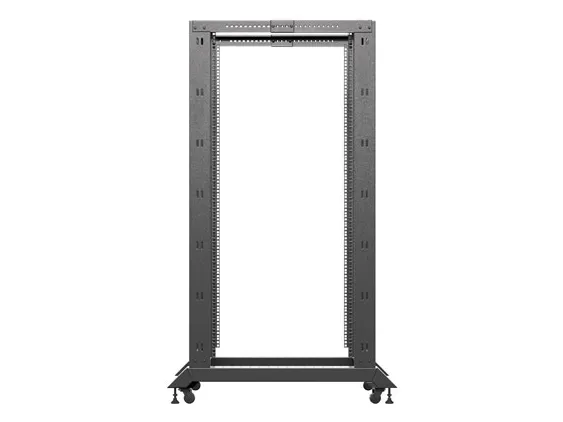 Lanberg - Rack åben ramme - 600 x 1000 mm - 4-pæl - fritstående, gulvstående - sort, RAL 9004 - 32U - 19