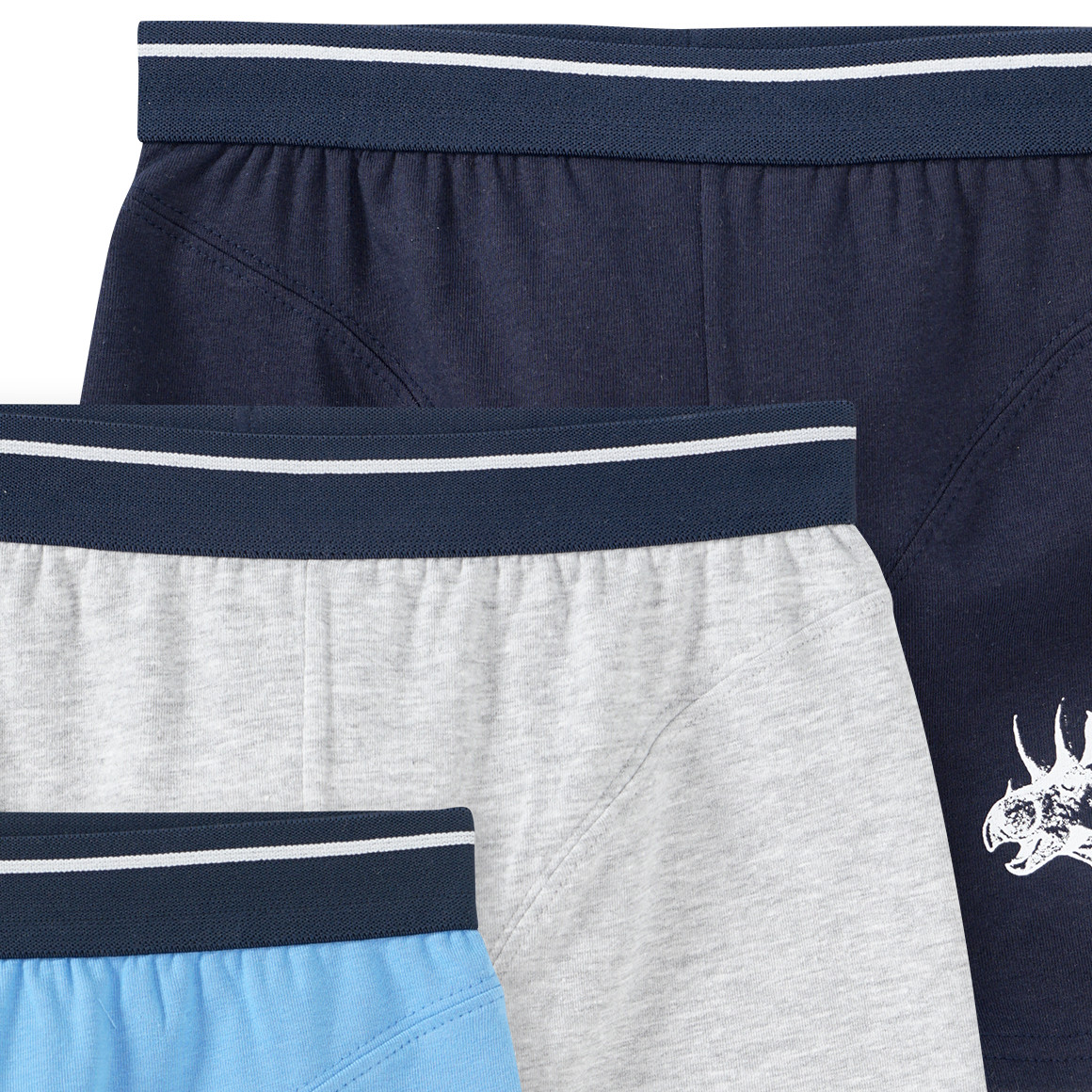 Topolino 3 Jungen Boxer im Set dunkelblau / blau / hellgrau