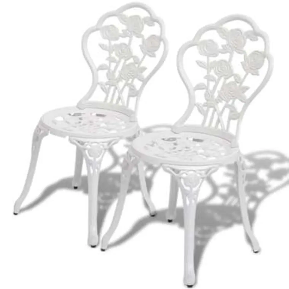 vidaXL - Bistroset Bistrosets - Wit - Aluminium