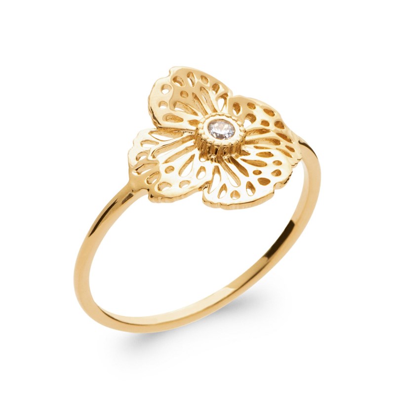 Bague Femme - Plaqué Or - Oxyde de zirconium
