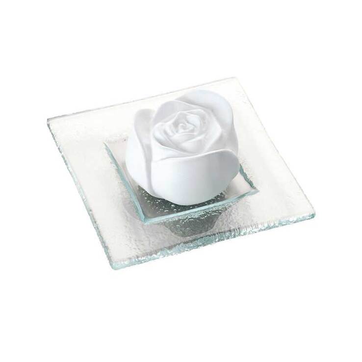 Duftstein Rosenblüte Glasteller transparent, 1 St