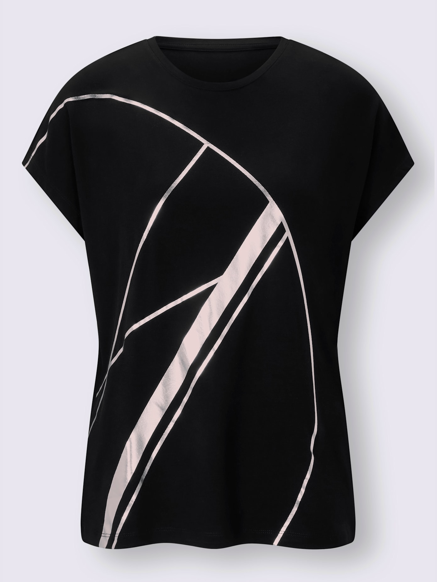 T-shirt imprimé graphique couleur argenté