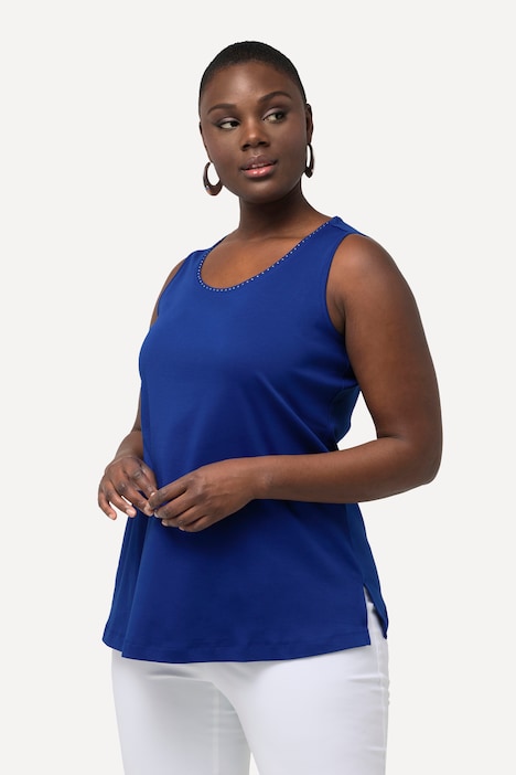 Pima Cotton-Top, A-Linie, Rundhals, ärmellos