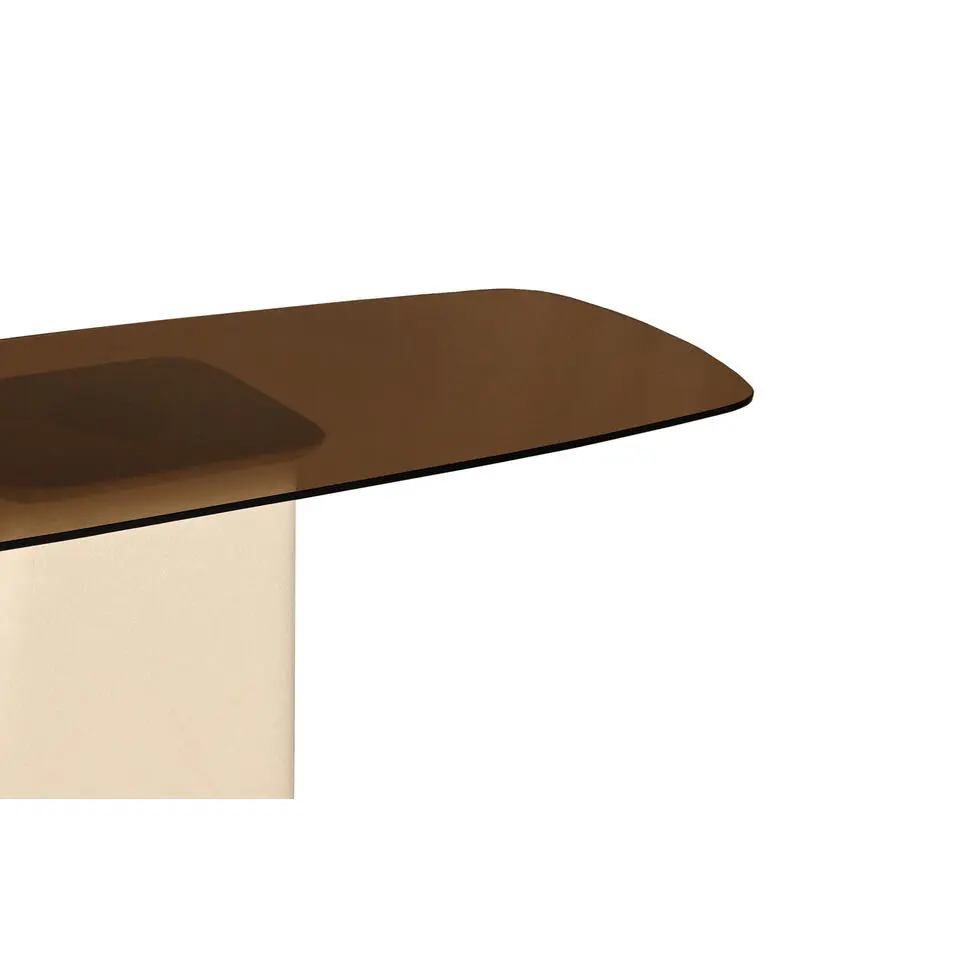 Wandtafel Crème Glas/Staal - 140x40x76cm - Brix Mylon