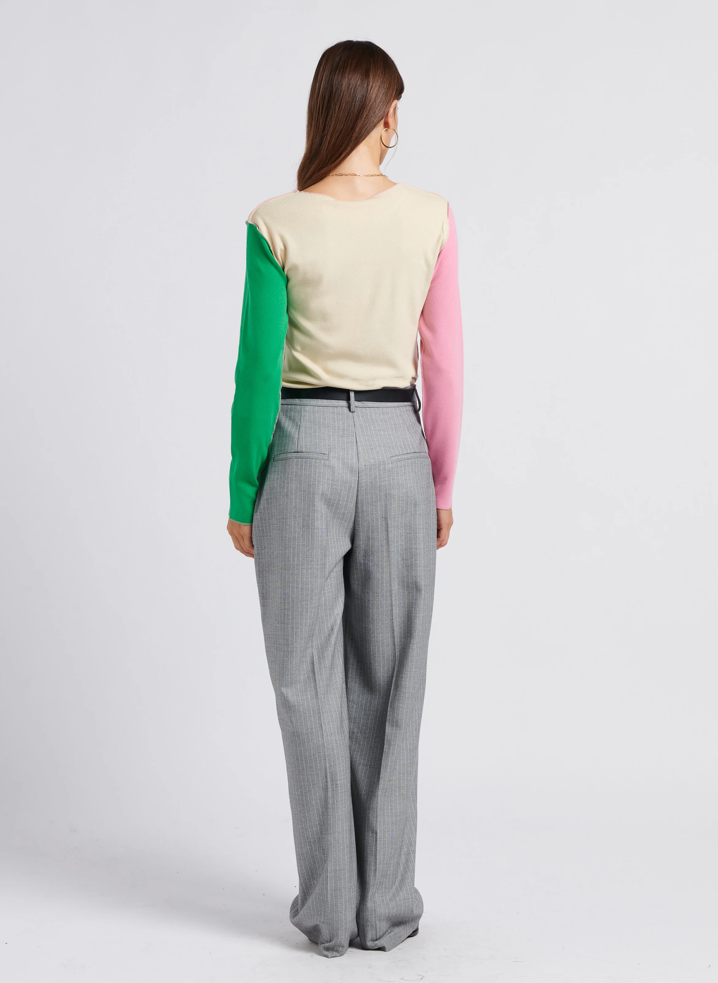Pantalon palazzo taille haute large | Noir