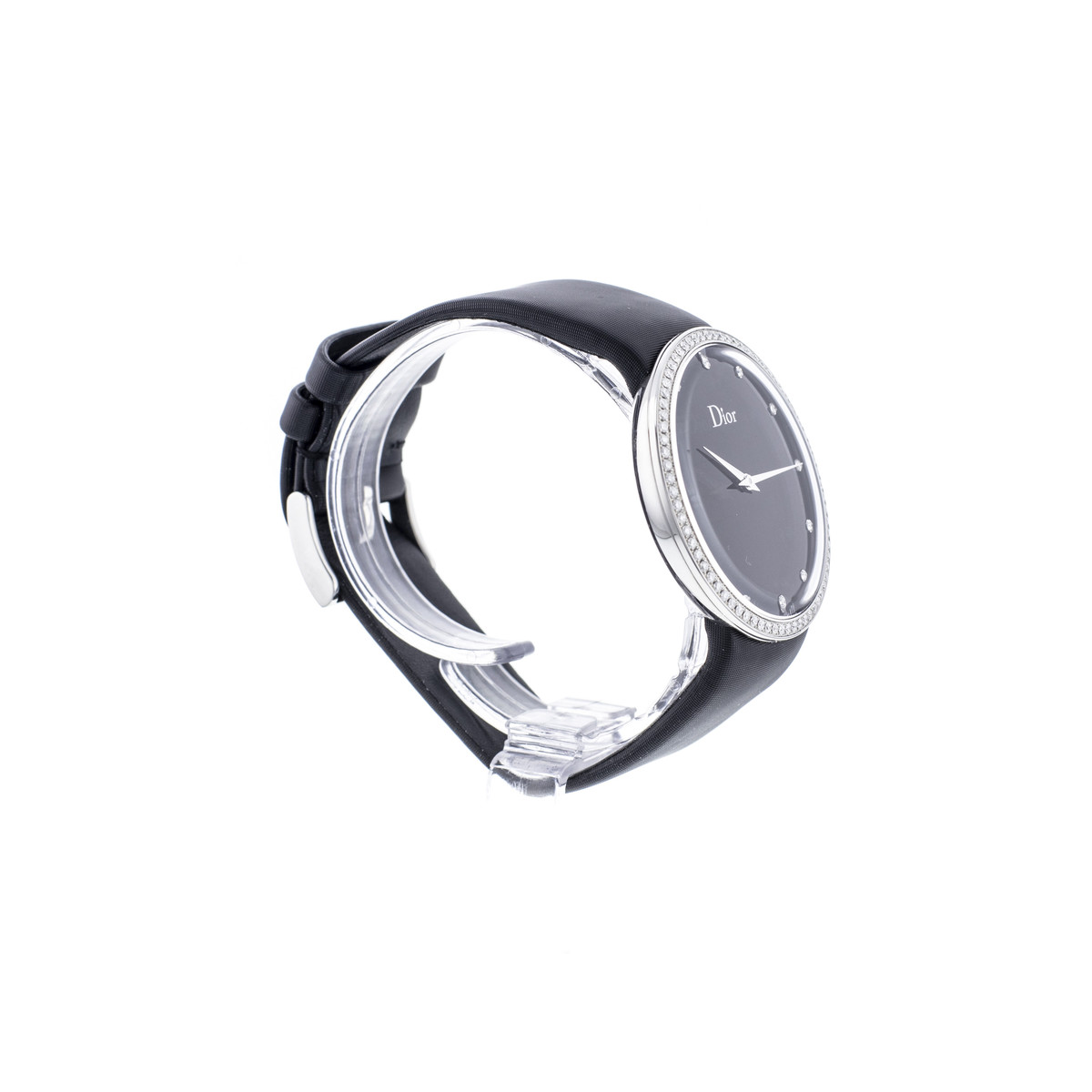 Montre d'occasion Dior D femme acier bracelet textile noir