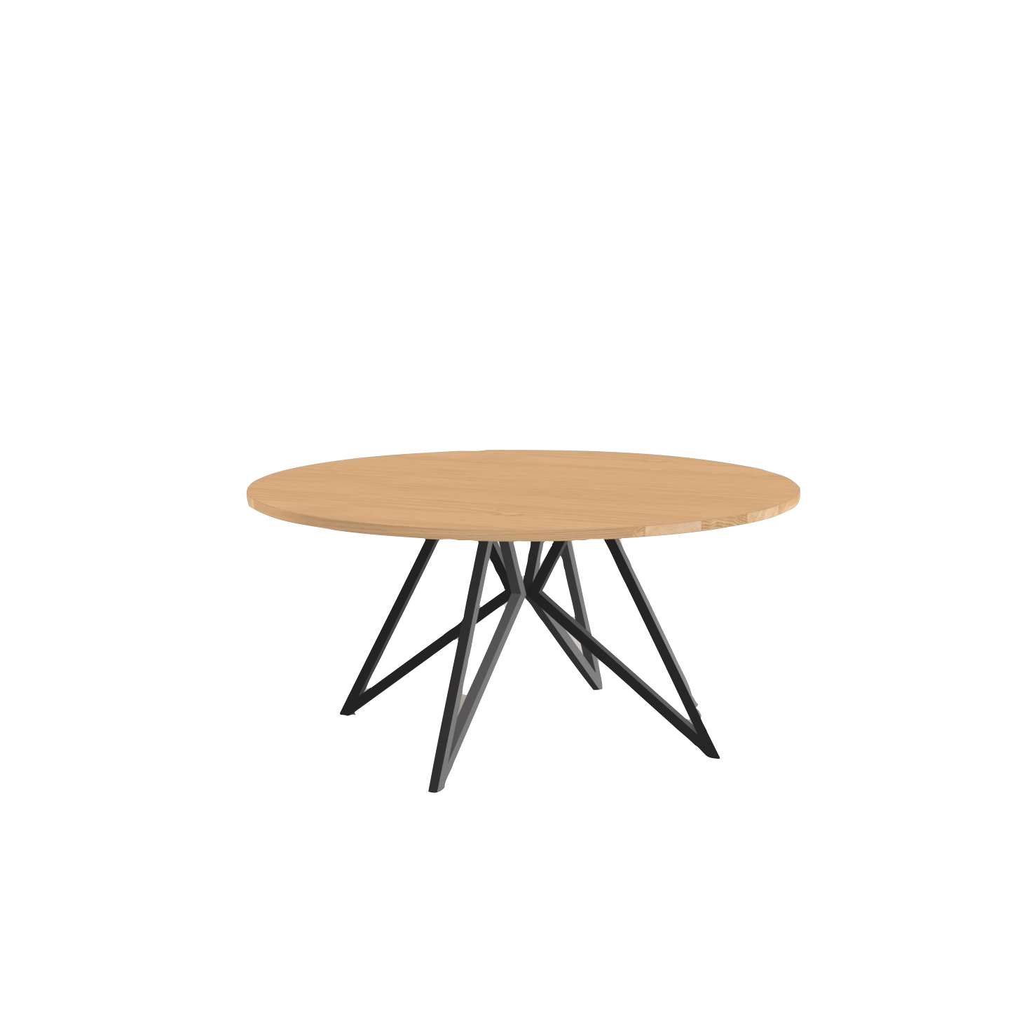 Studio HENK tafel Butterfly Rond QuadpodXL - zwart frame, hardwax light 3041 ⌀180 | HWO NL 3041 | Rechte Rand | Frame Zwart