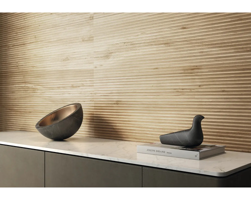 MIRAVA steengoed decoratieve tegel OSLO noten licht 40 x 120 x 0,8 cm UGL