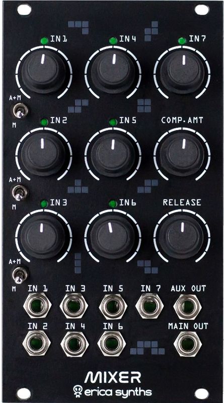 Erica Synths Drum Mixer Black (14HP)