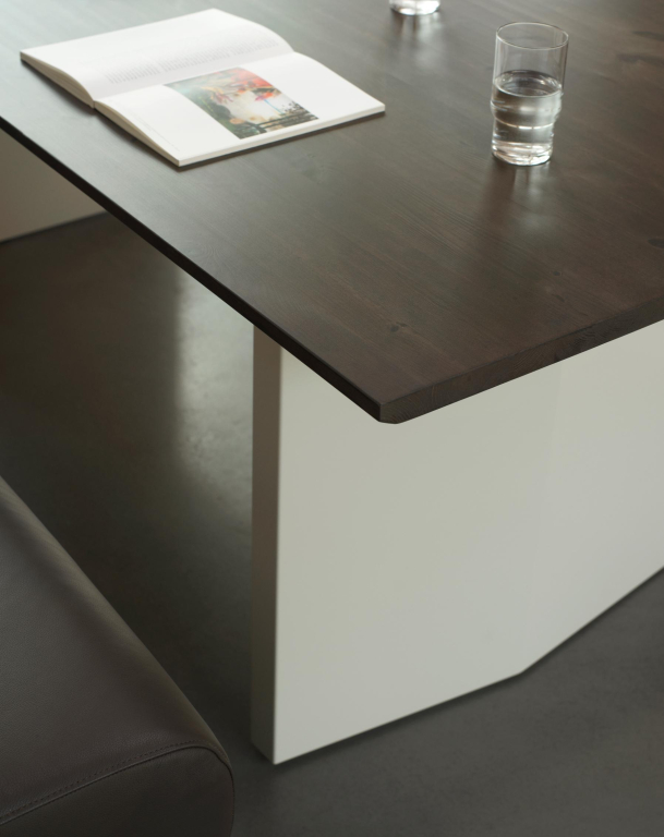 Normann Copenhagen Panel eettafel 90x200 Cream onderstel, Dark Brown