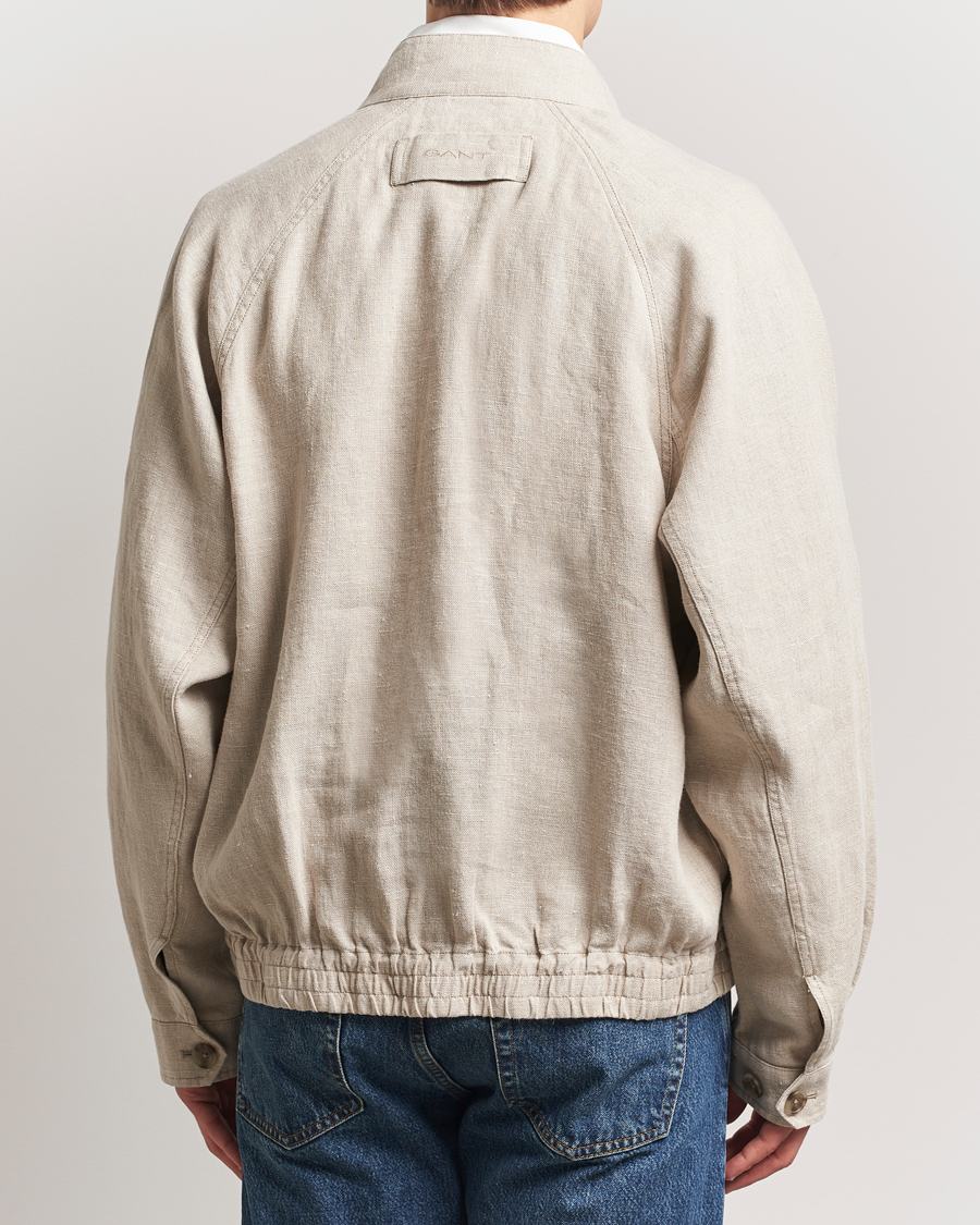 GANT Linen Harrington Jacket Dry Sand