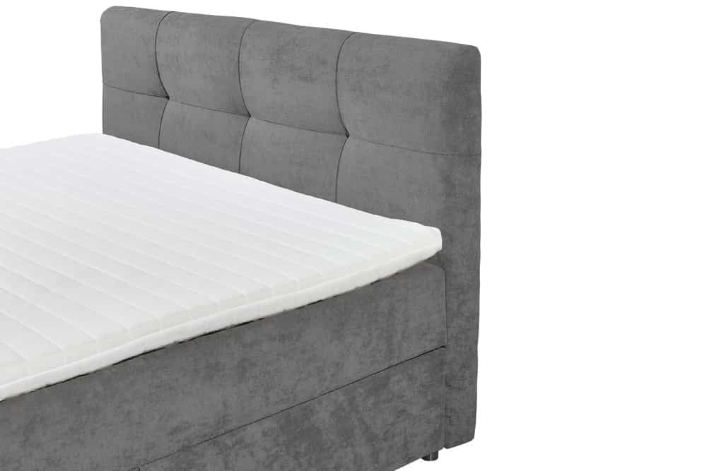 Boxspringbett TOULOUSE 180x200cm dunkelgrau Microfaser inkl. Matratze Stauraum Topper