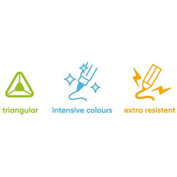 Crayon de couleur triangulaire 'Kromas', étui de 24