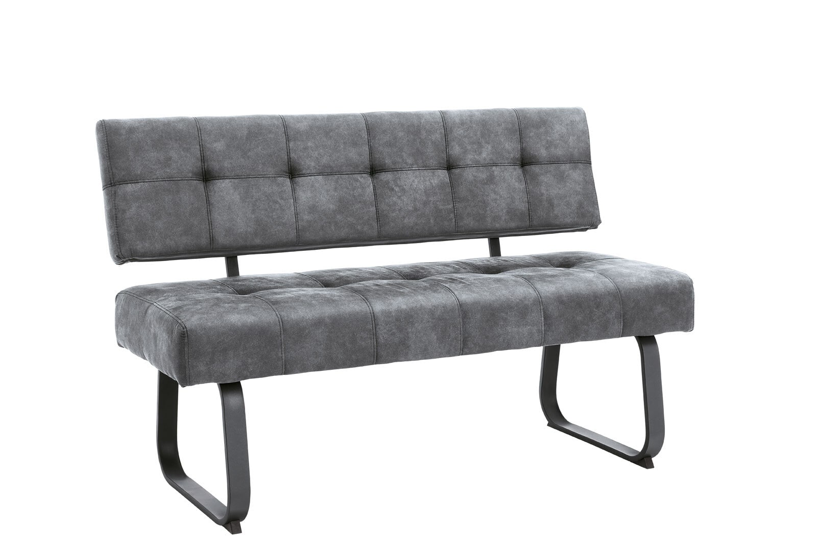 Bank Luise mit Rückenlehne Vintage Anthrazit 140 x 92 x 64 cm