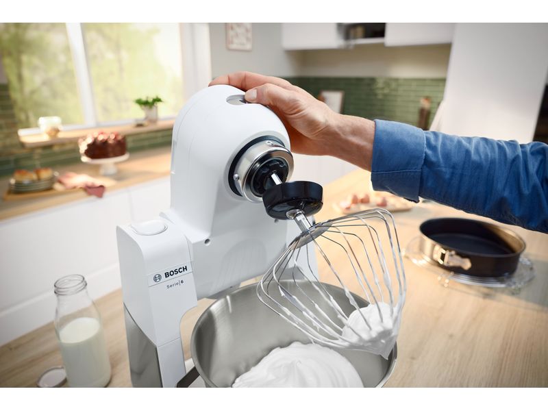 Bosch Küchenmaschine Serie 6 MUMS6EW22 Edelstahl/Weiss Multifunktionales Küchengerät