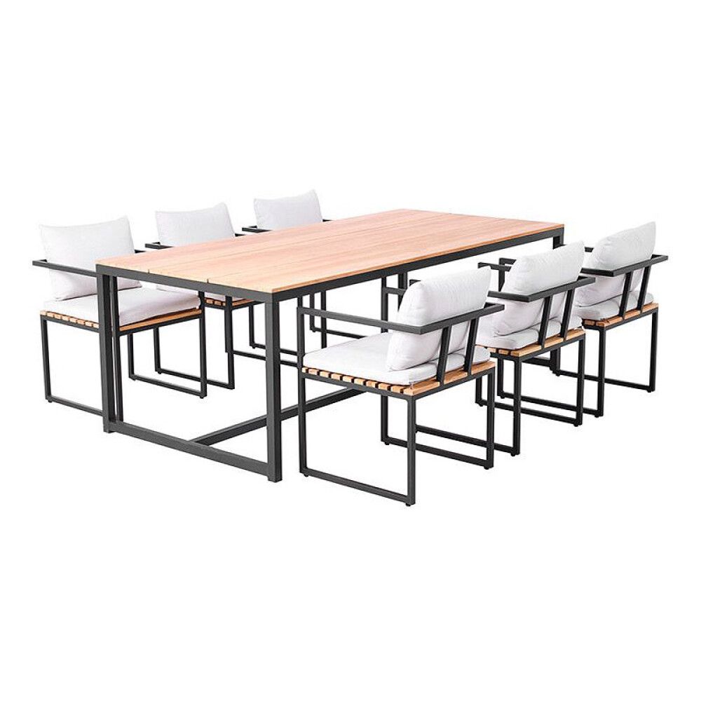 SPISEGRUPPE SENSUM EKSJÖ BOARD + 6 STOLER EKSJÖ TEAK