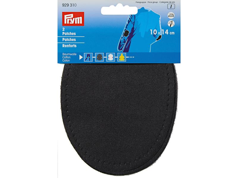 Prym Applikation 10 x 14 cm Schwarz, 2 Stück Patches aus Jeansstoff