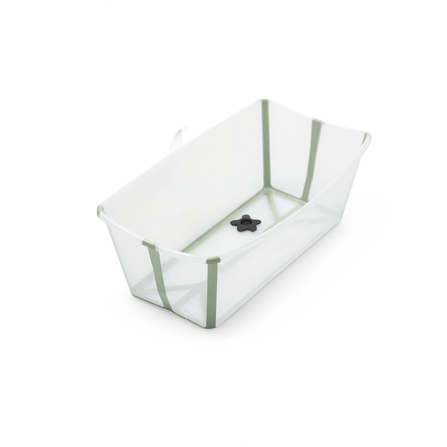 STOKKE® Badewanne Flexi Bath™ Set mit hitzeempfindlichem Stöpsel transparent grün ab der Geburt