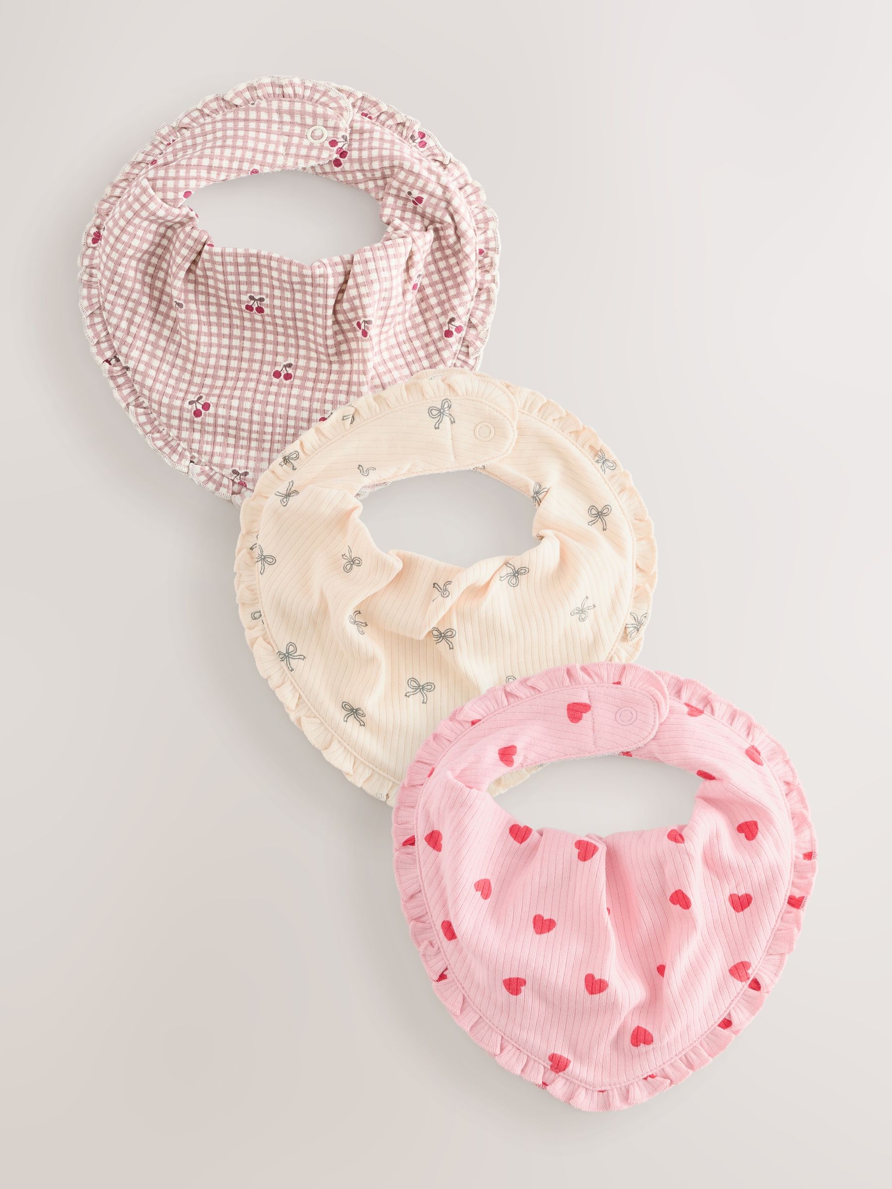 Rood/roze - Verpakking met 3 babyslabbetjes
