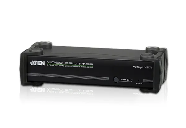 ATEN VanCryst VS174 - Video-/audiosplitter - 4 x DVI   4 x audio - desktop