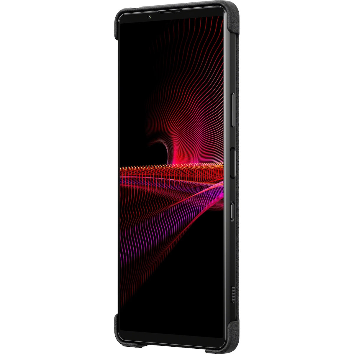 Sony Xperia 1 III Style Style deksel med stativ (sort)