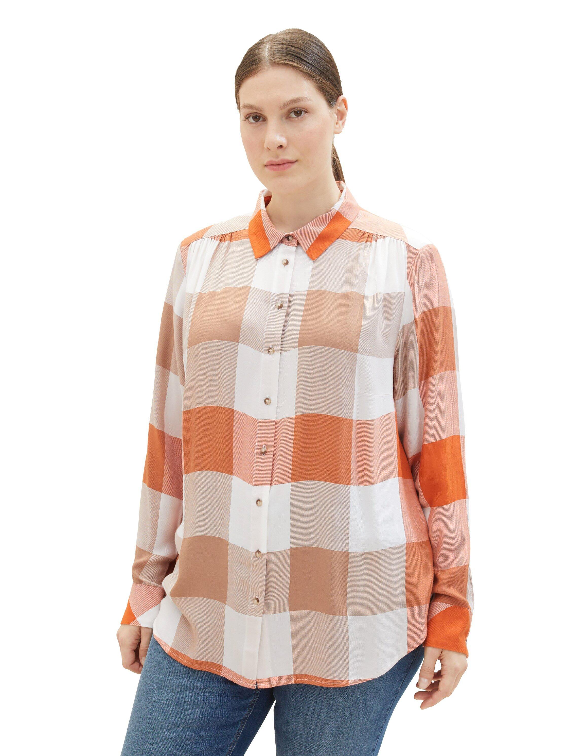 Bluse mit Karomuster, aus Viskose