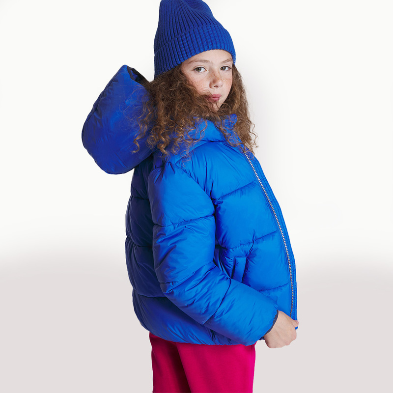 Doudoune courte unie bleu Garçon