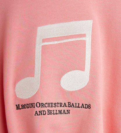 Mini Rodini Sweatshirt - Note - Rosa m. Weiß