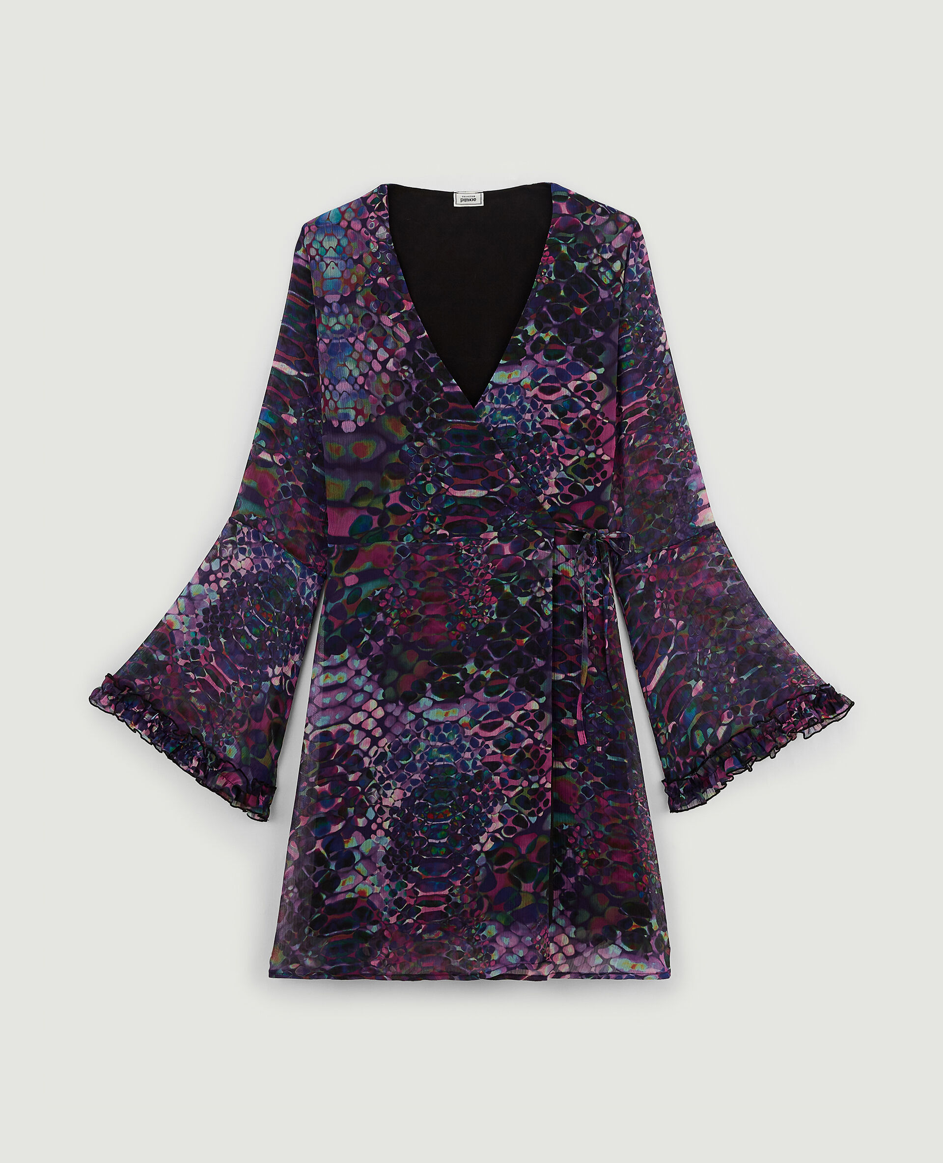 Robe cache-cœur manches flare - Violet