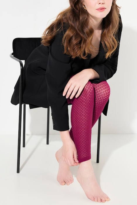 Strumpf-Leggings, Diamant-Spitze, leicht transparent