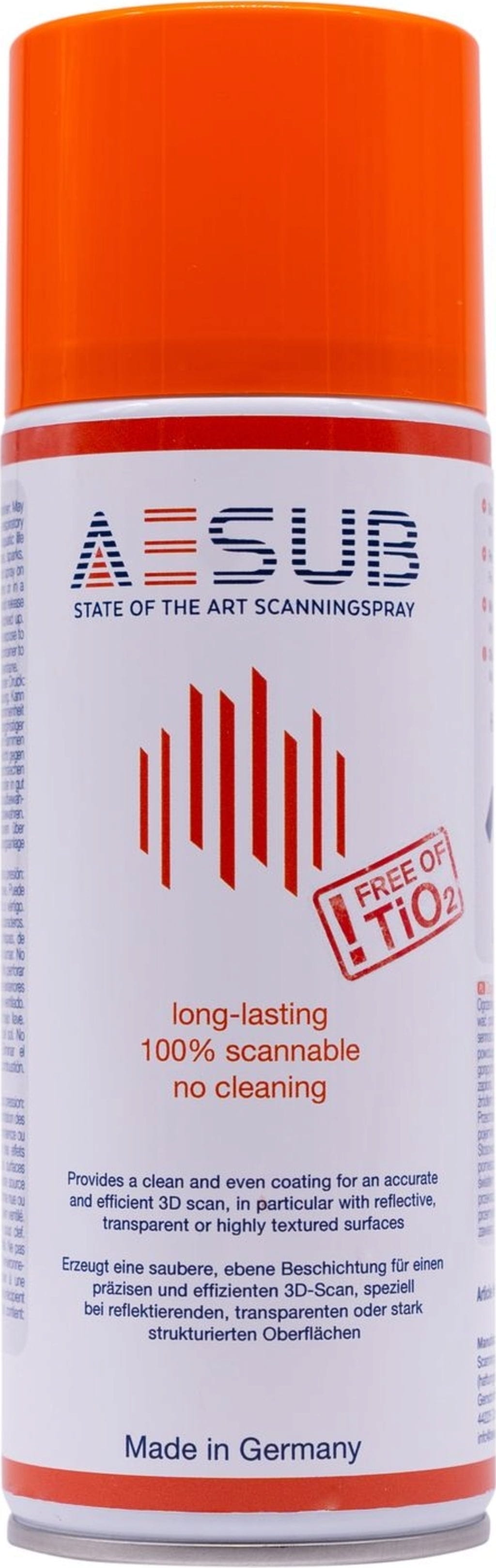 AESUB  Orange Scanningspray, 400 ml    Scanningspray für reflektierende, transparente oder stark strukturierte Oberflächen
