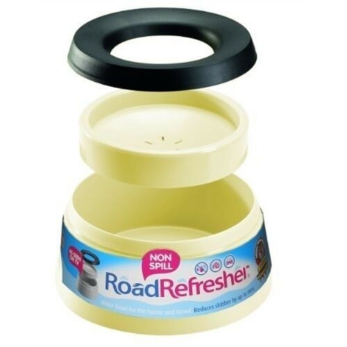 Tigela anti-respingos para água, ideal para cães ou gatos, cor creme.