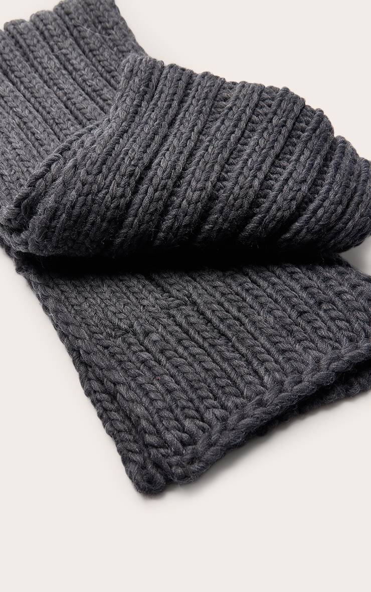 Gris Écharpe Torsadée Grosse Maille