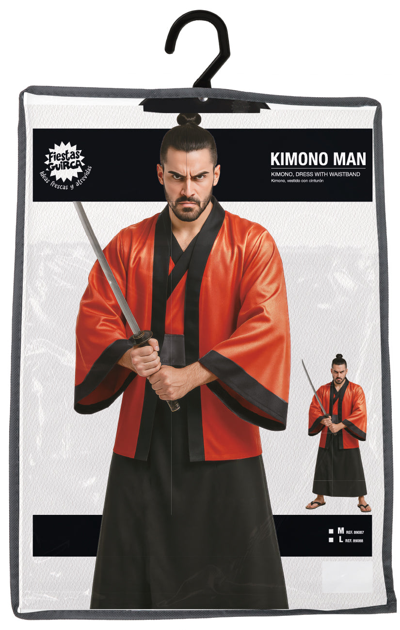 Rood Zwarte Kimono Heren 3 delig