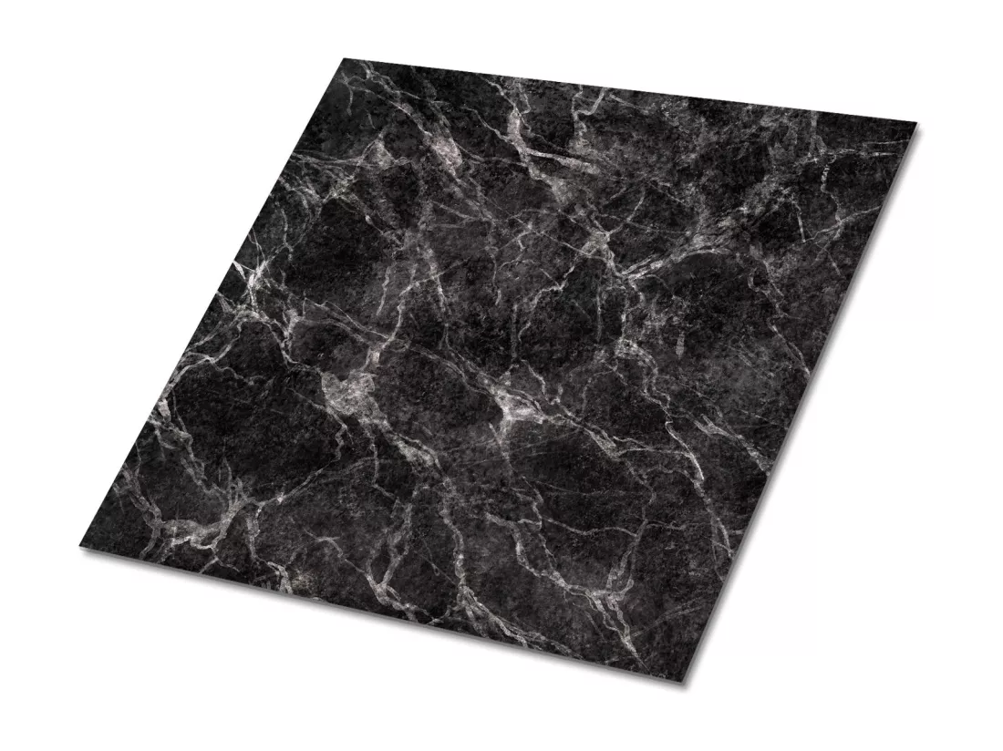 Carreaux autocollants PVC, Carrelage PVC adhésif - 9x30x30 - Marbre foncé