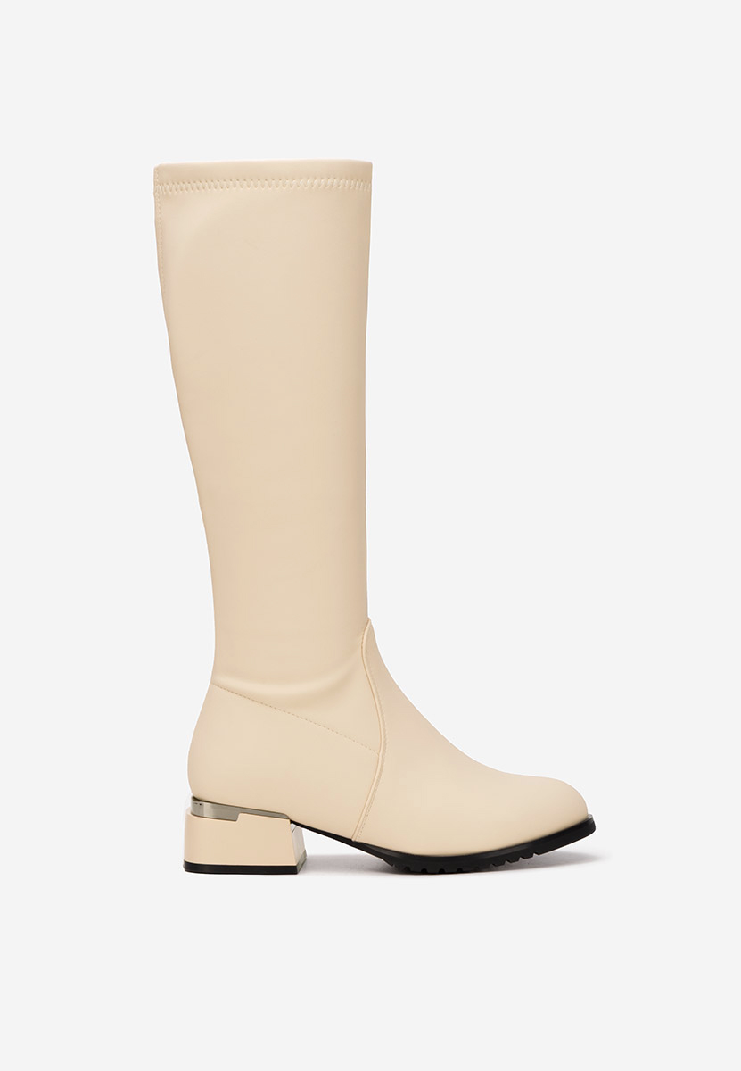 Bottes à petit talon beige Delmara