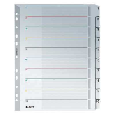 Leitz Register wiederbeschriftbar XL, A4, 1-10